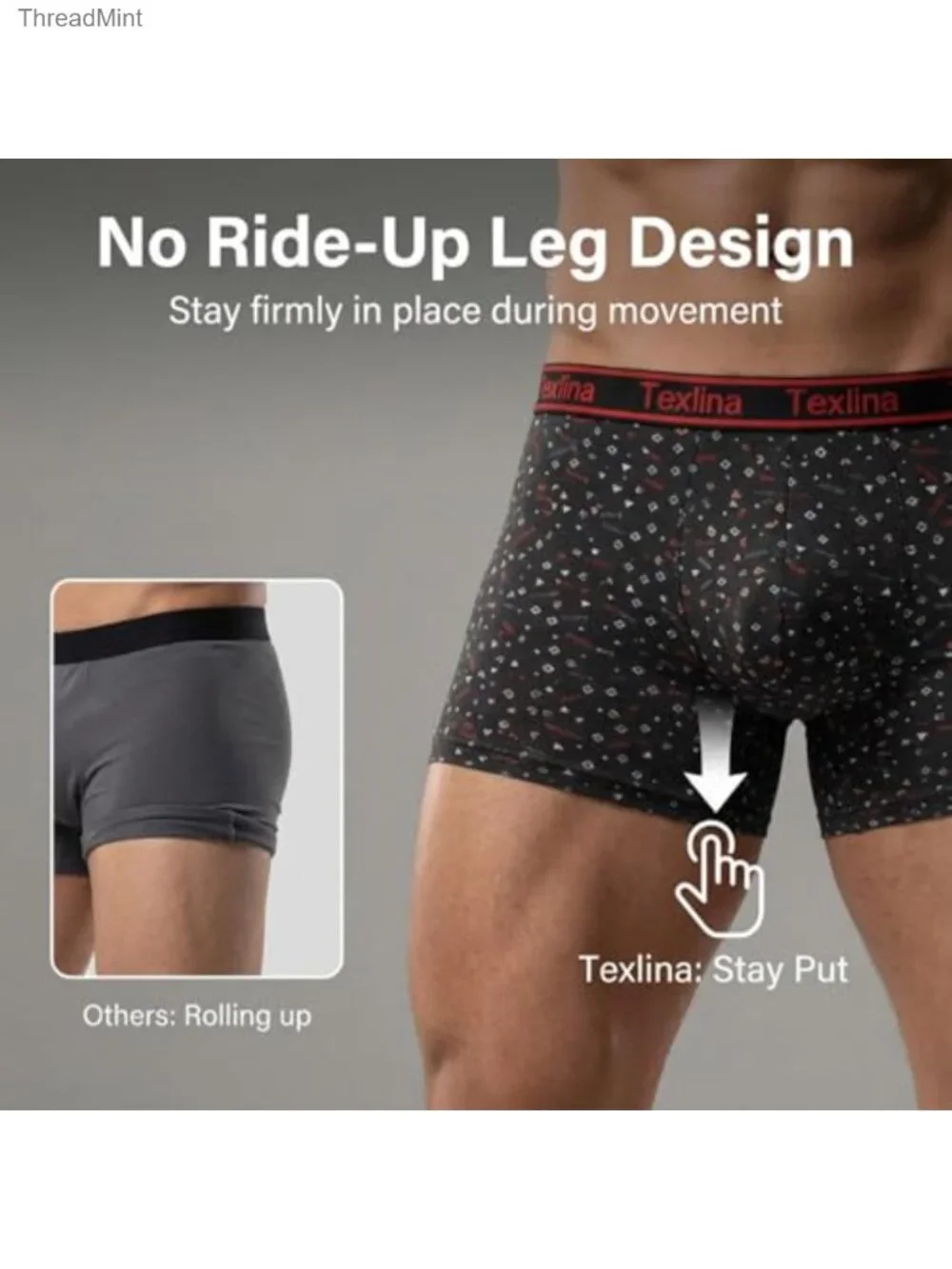 Men's Boxer Briefs Viscose Stretch No Ride Up 6 Pack Underwear